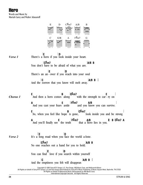 mariah carey hero chords